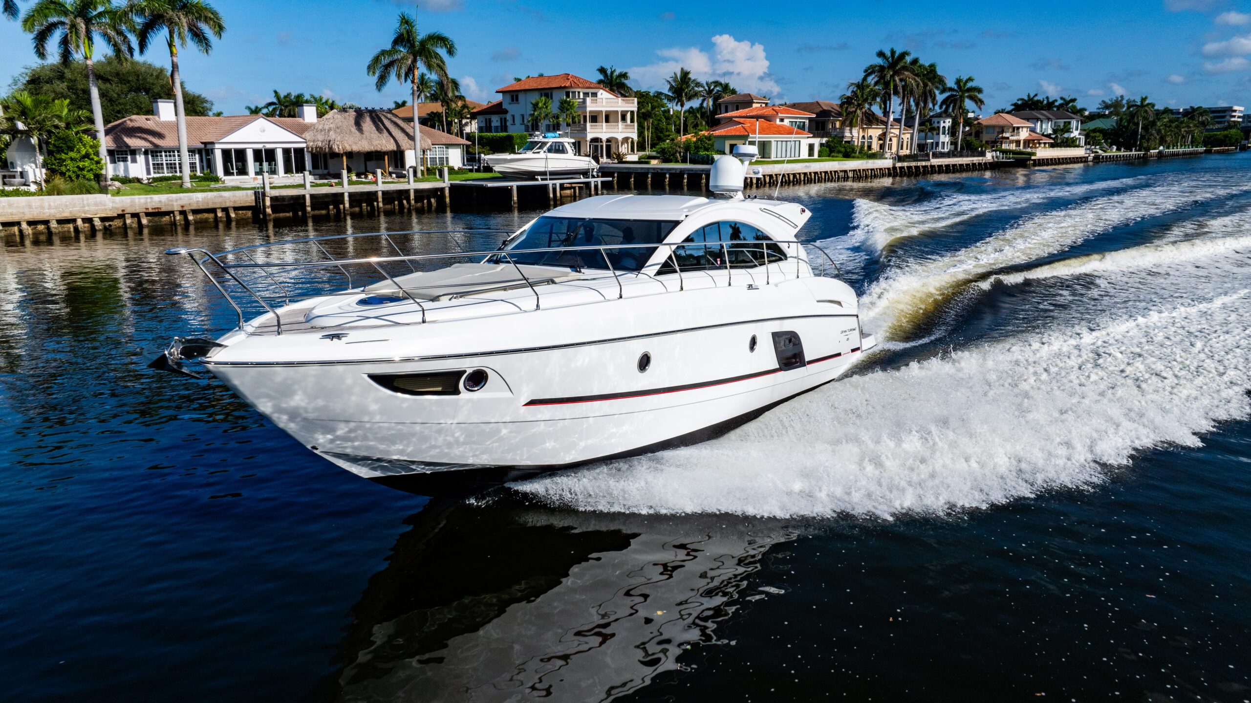 Close-up photography of a motor yacht showing shared operating detail